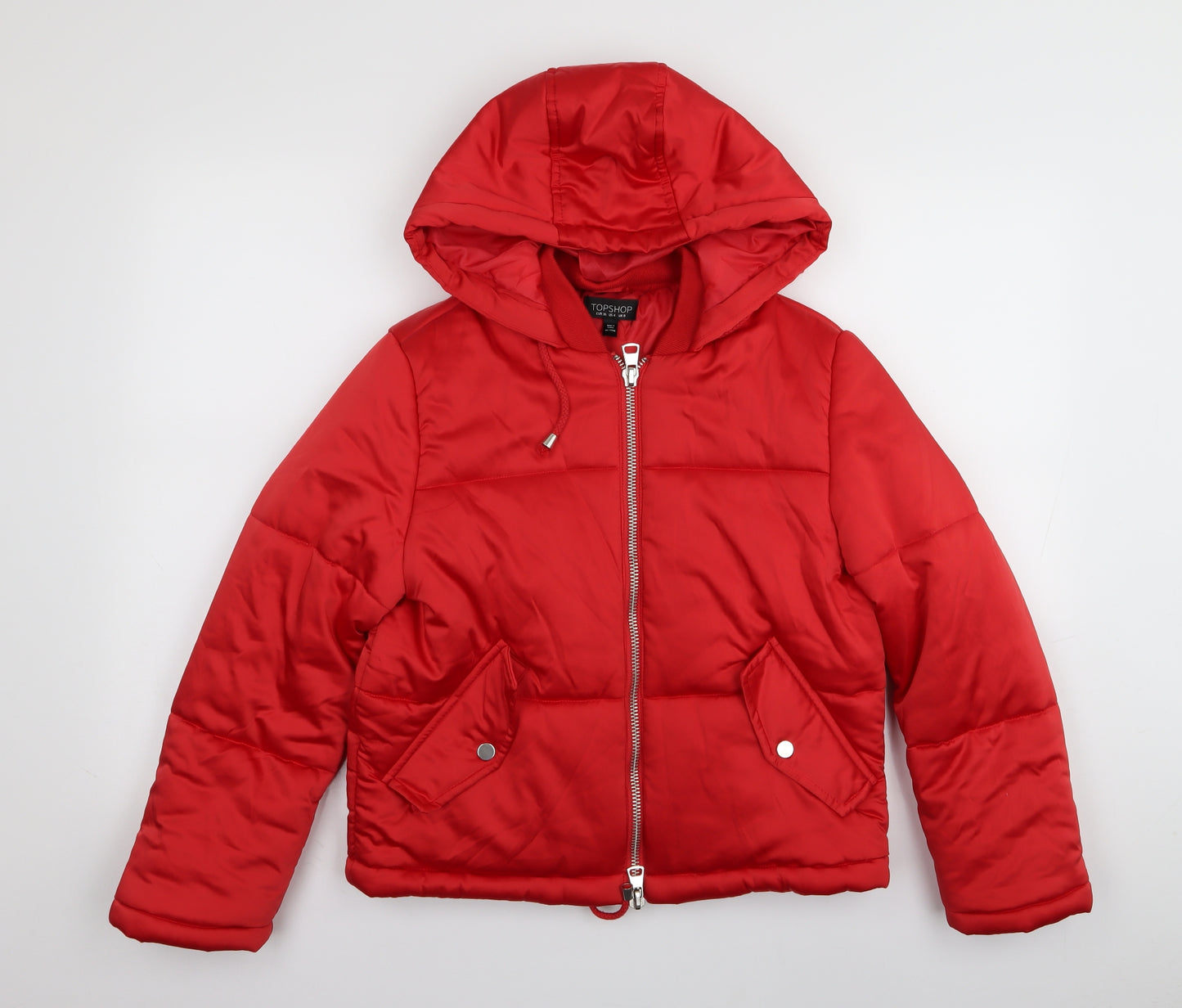 Topshop Womens Red   Puffer Jacket Coat Size 8