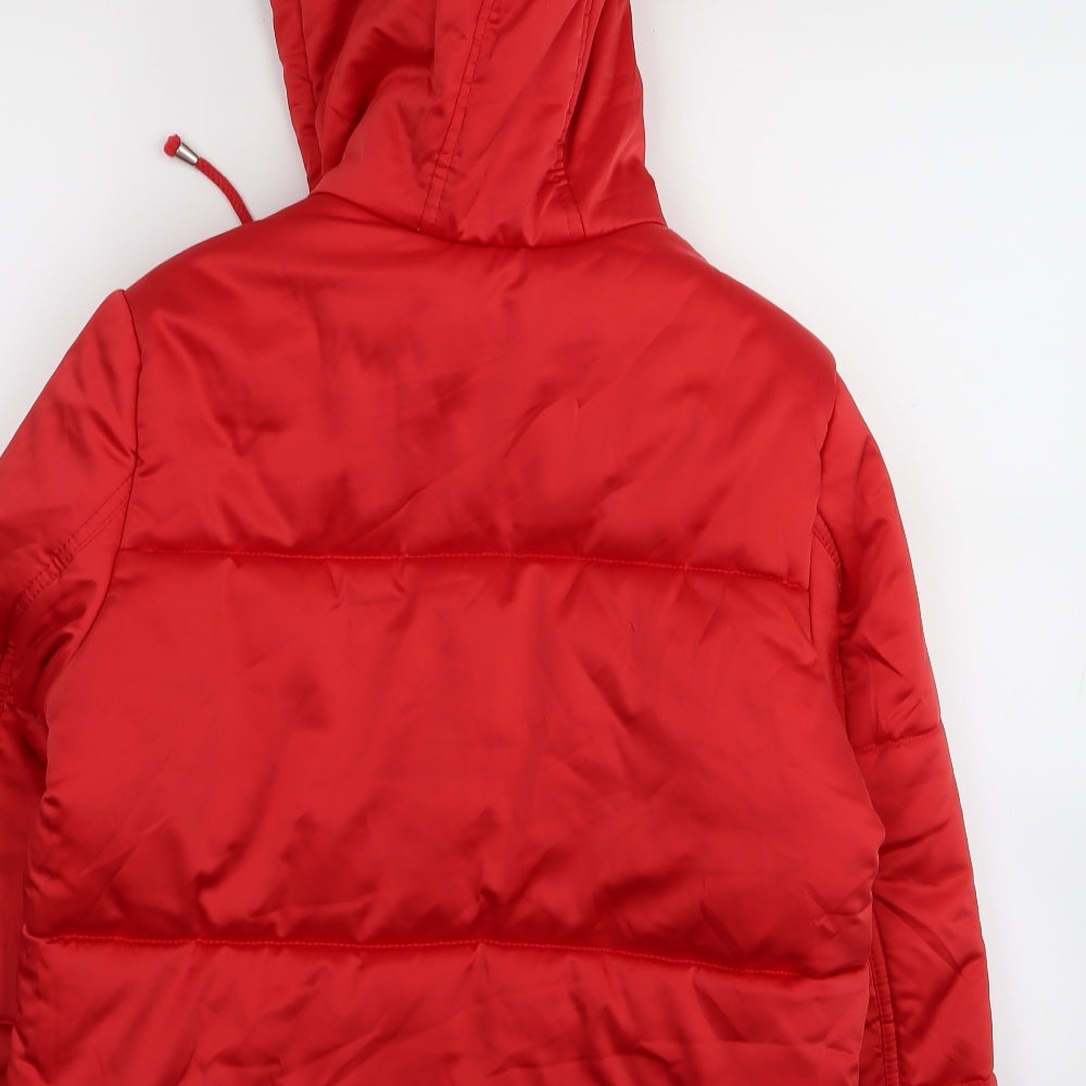 Topshop Womens Red   Puffer Jacket Coat Size 8