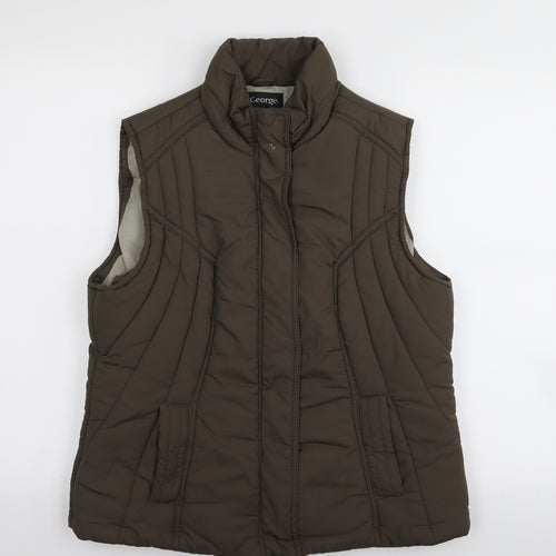 Asda George Womens Brown   Gilet Coat Size 12