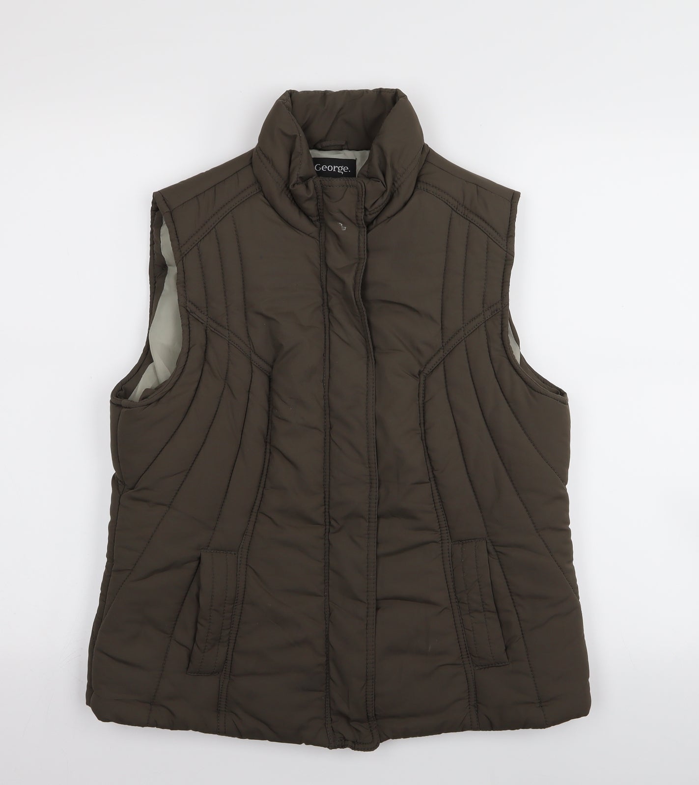 Asda George Womens Brown   Gilet Coat Size 12