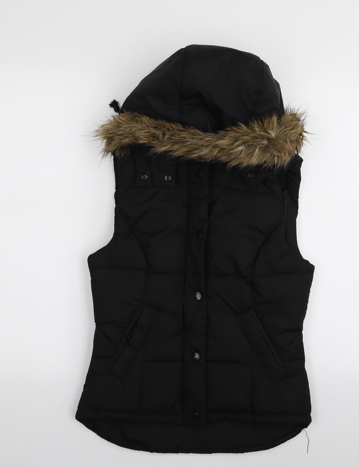 H&M Womens Black   Gilet Coat Size 6