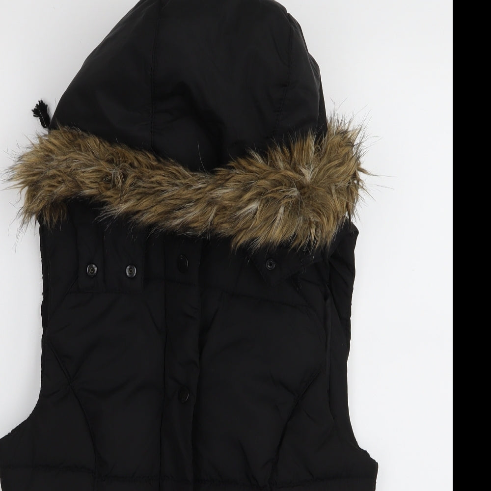 H&M Womens Black   Gilet Coat Size 6