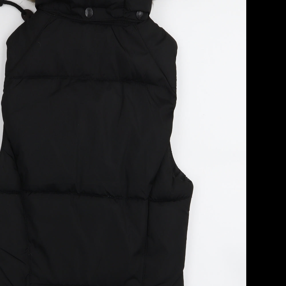 H&M Womens Black   Gilet Coat Size 6