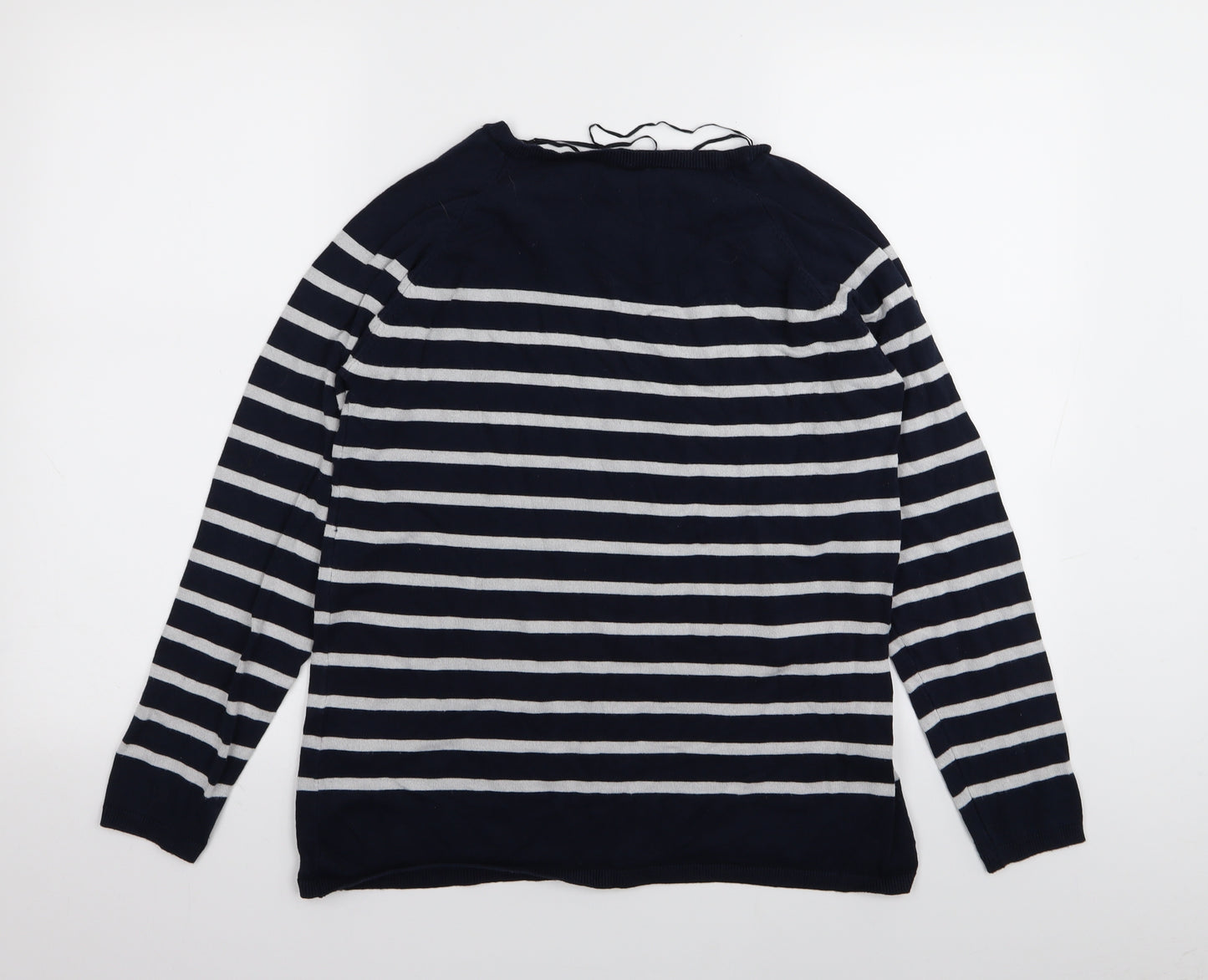 Vertbaudet Womens Blue Striped  Pullover Jumper Size 12