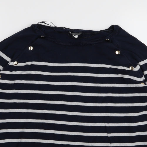 Vertbaudet Womens Blue Striped  Pullover Jumper Size 12