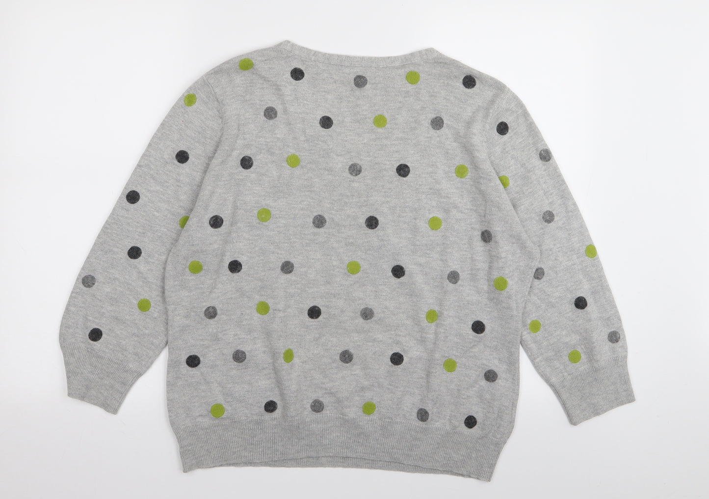 CC Womens Grey Polka Dot  Pullover Jumper Size XL
