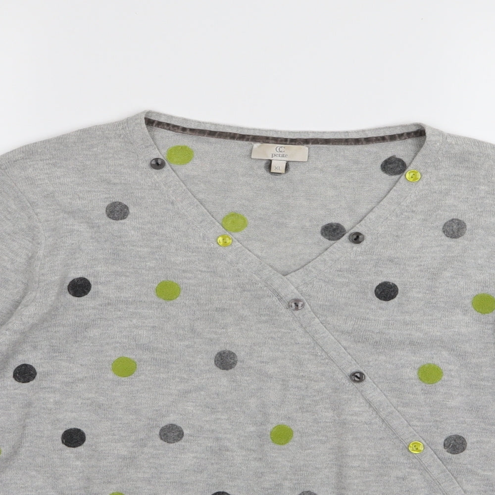 CC Womens Grey Polka Dot  Pullover Jumper Size XL