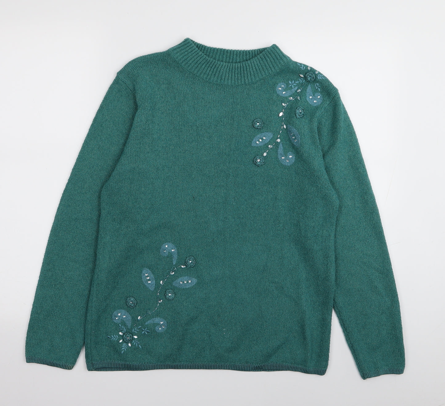 elizabeth scott Womens Green Floral  Pullover Jumper Size S