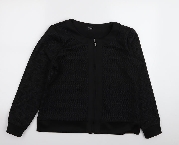 Klass Womens Black Full Zip Jumper Size 14