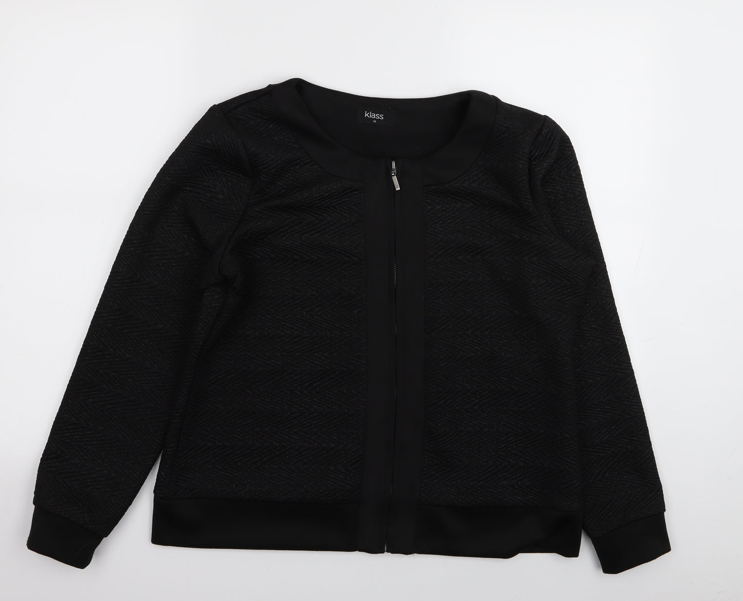 Klass Womens Black   Full Zip Jumper Size 14