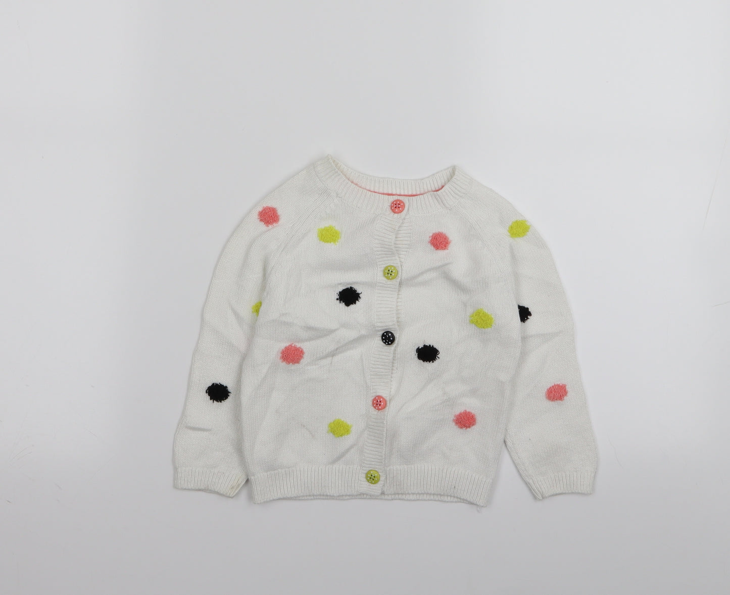 TU Girls White Polka Dot  Cardigan Jumper Size 18-24 Months