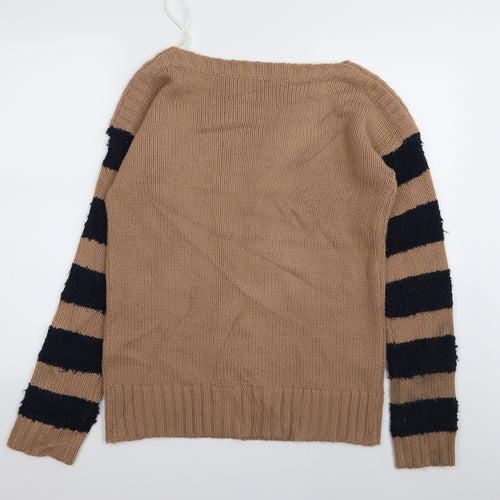 Dorothy Perkins Womens Brown Polka Dot  Pullover Jumper Size 14