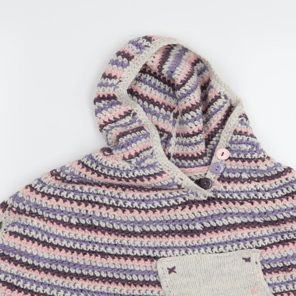 NEXT Girls Multicoloured Striped  Pullover Jumper Size 2-3 Years  - poncho