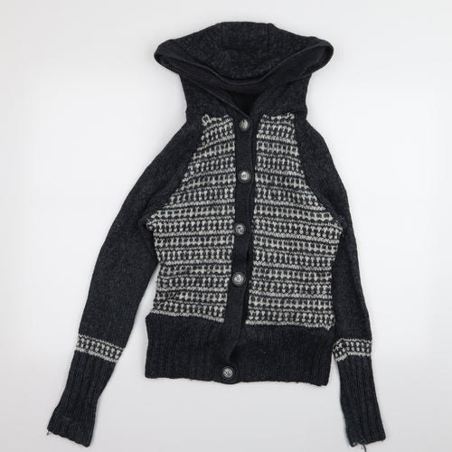 Climb high  Womens Grey Houndstooth  Cardigan Jumper Size 12