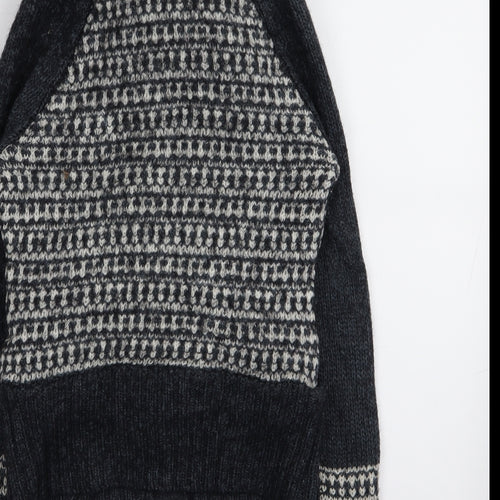 Climb high  Womens Grey Houndstooth  Cardigan Jumper Size 12