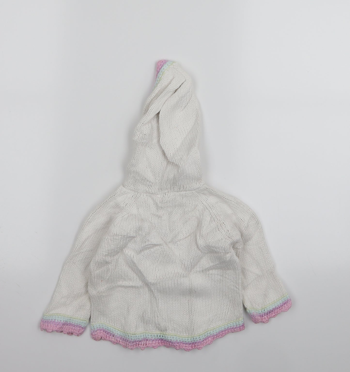 NEXT Girls White   Full Zip Jumper Size 9-12 Months