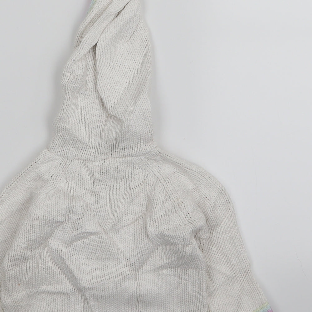 NEXT Girls White   Full Zip Jumper Size 9-12 Months