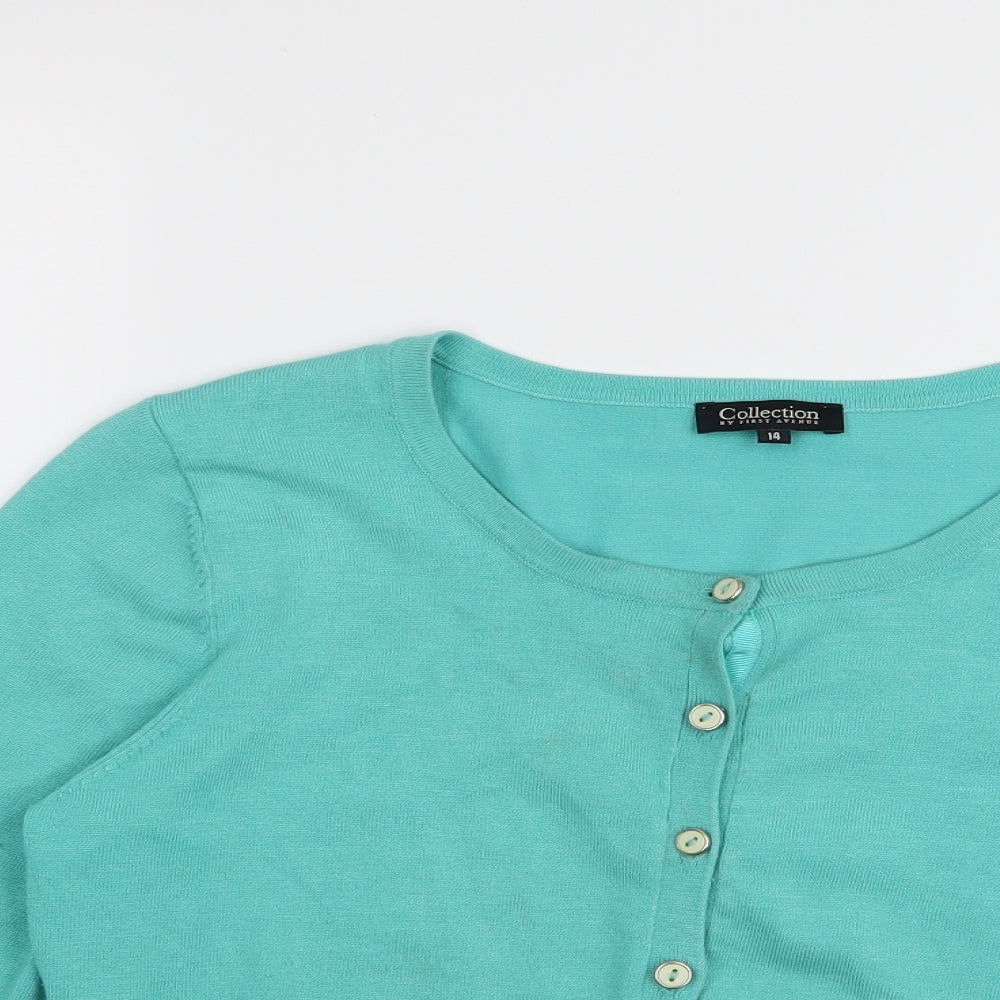 collection Womens Green   Cardigan Jumper Size 14