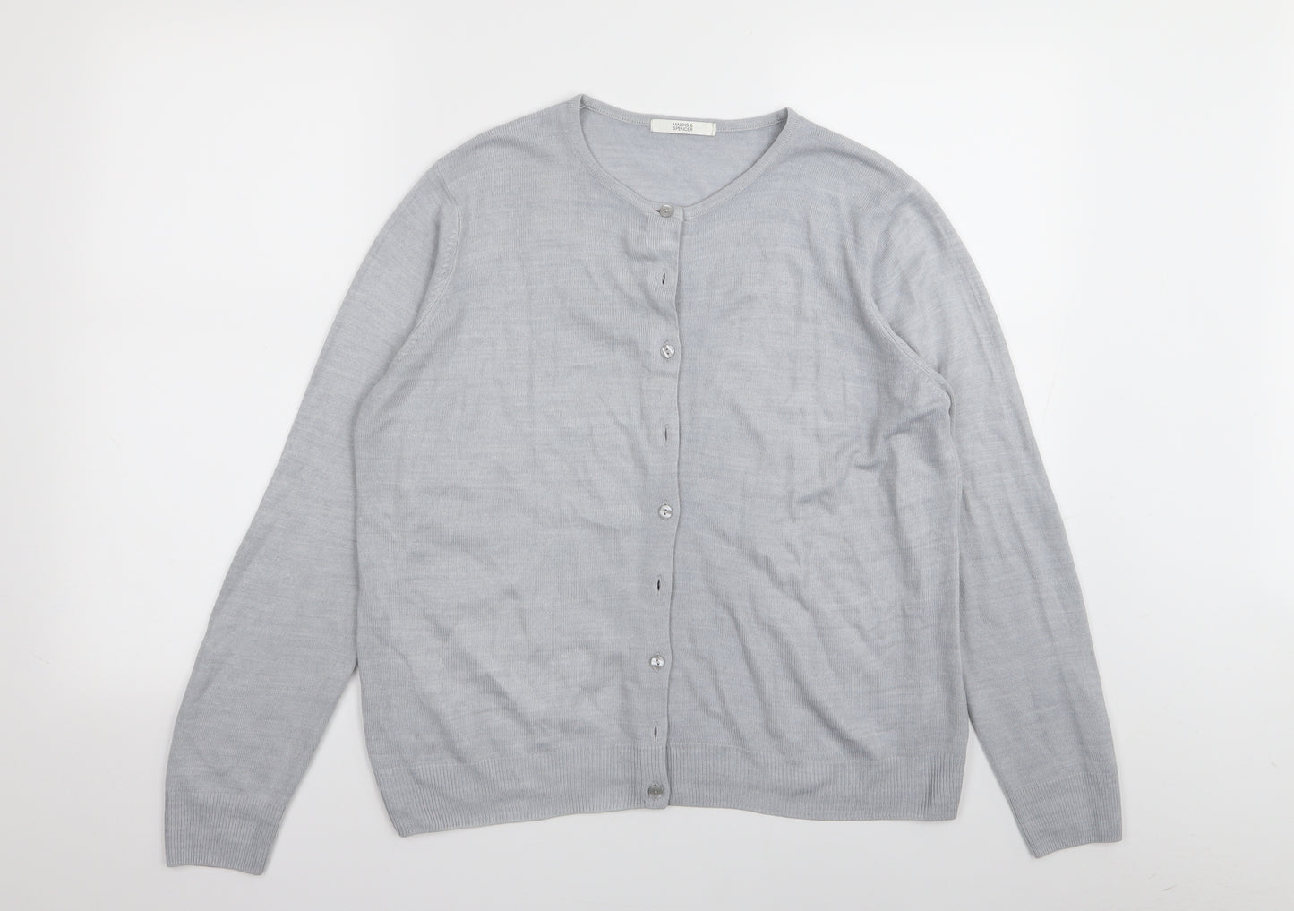m&s Womens Grey   Cardigan Jumper Size 12