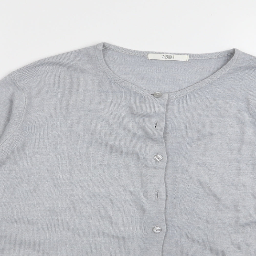 m&s Womens Grey   Cardigan Jumper Size 12