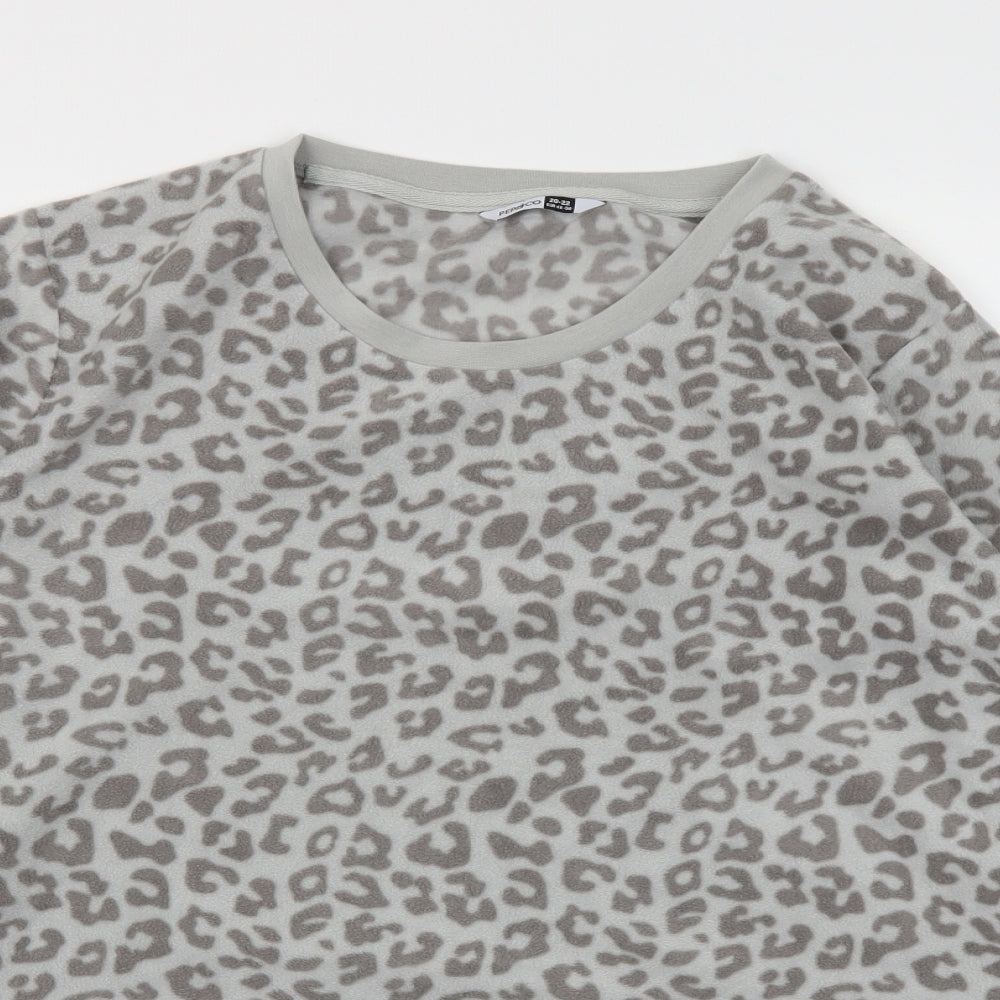 pep&co Womens Grey Animal Print  Top Pyjama Top Size 20