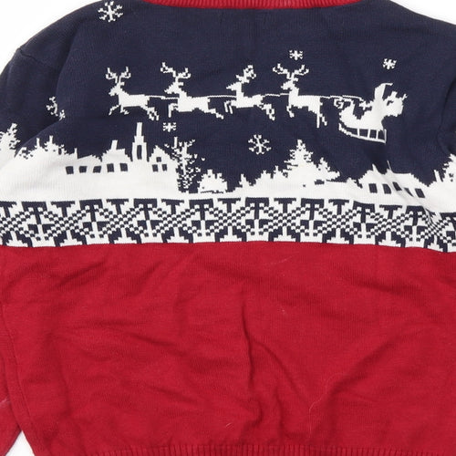 NEXT Boys Red Animal Print  Pullover Jumper Size 7 Years  - Christmas