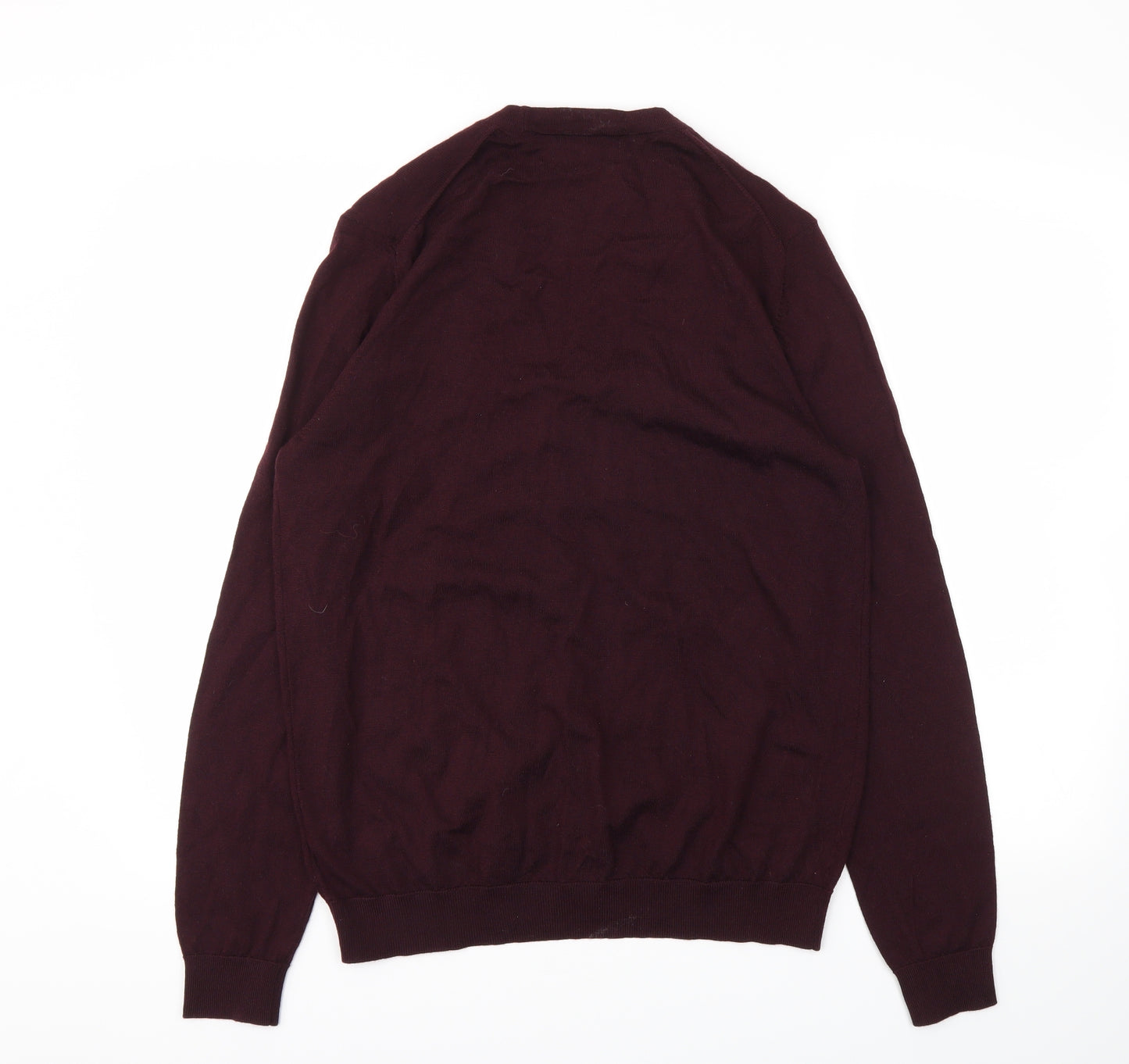 M&S Mens Red   Full Zip Jumper Size M