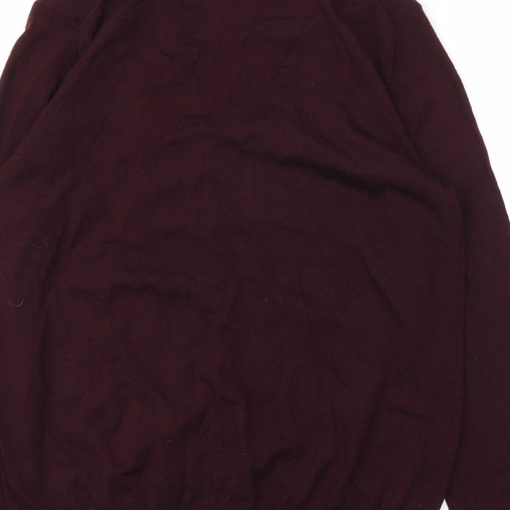 M&S Mens Red   Full Zip Jumper Size M
