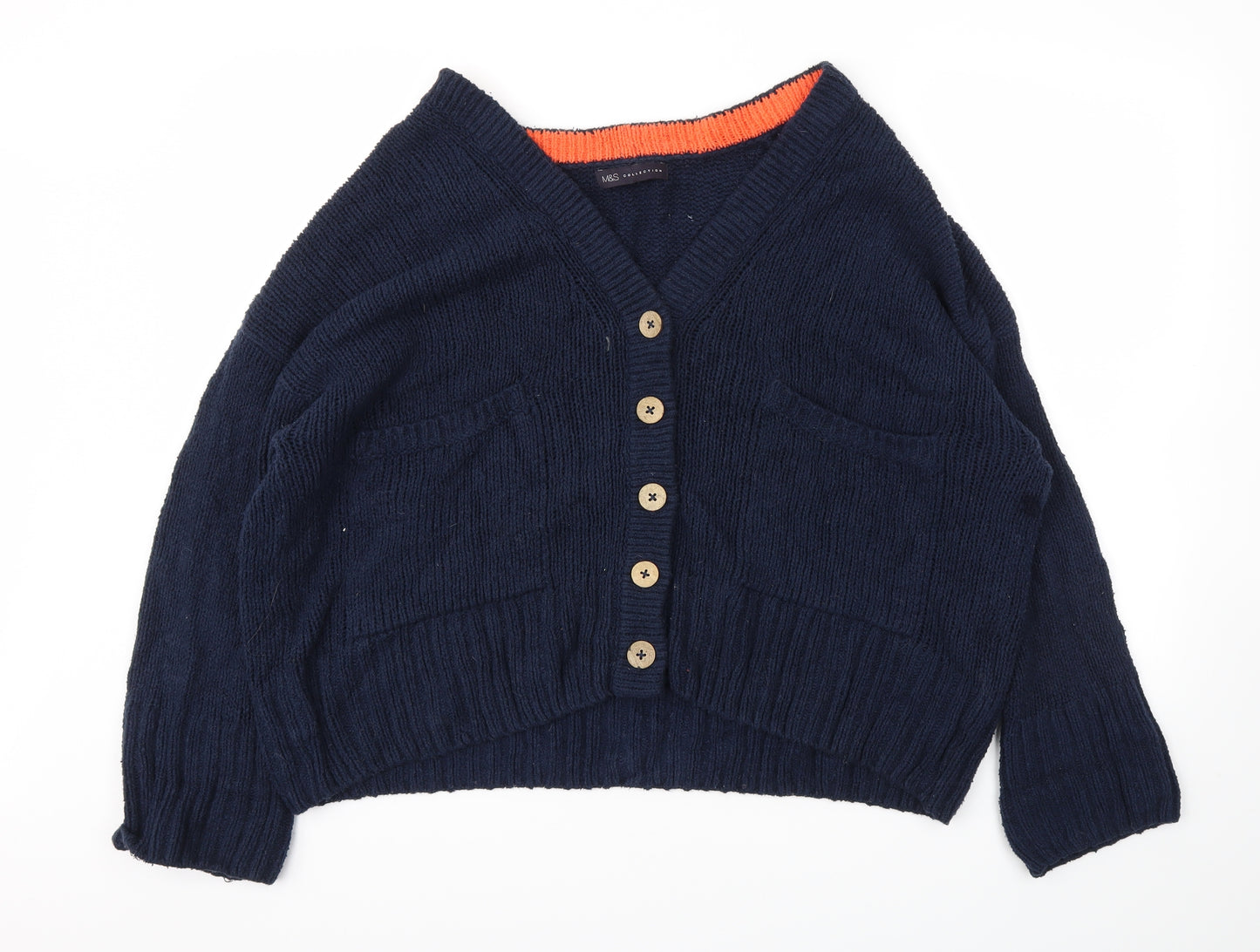M&S Womens Blue   Cardigan Jumper Size L