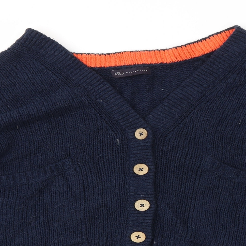 M&S Womens Blue   Cardigan Jumper Size L