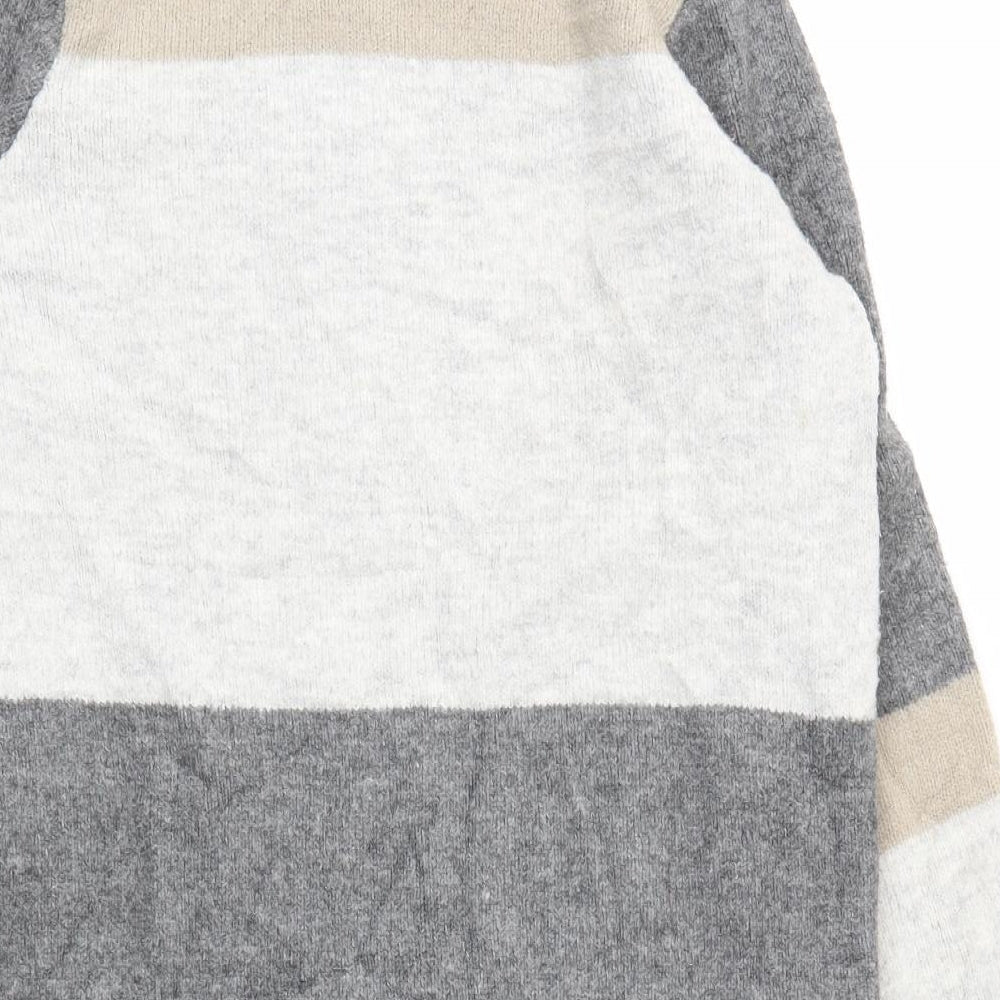 Primark Womens Grey Striped  Cardigan Jumper Size M