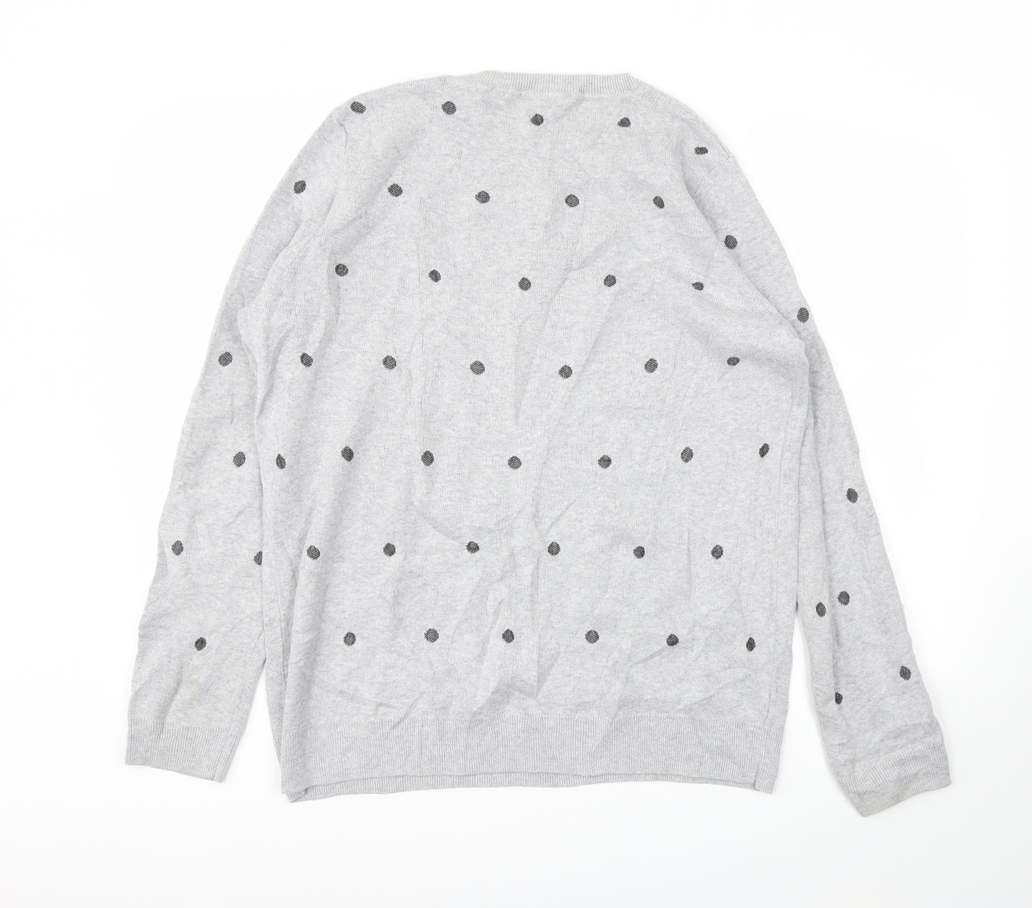 Country Road Womens Grey Polka Dot  Pullover Jumper Size L