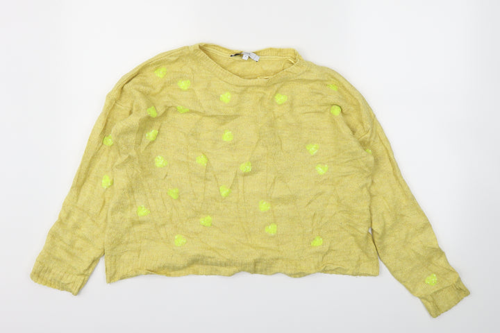 NEXT Womens Yellow Argyle/Diamond Pullover Hoodie Size S