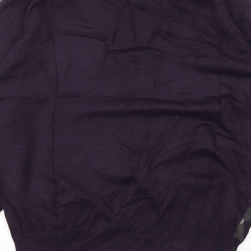 PETERERTH Mens Purple Geometric  Pullover Sweatshirt Size L