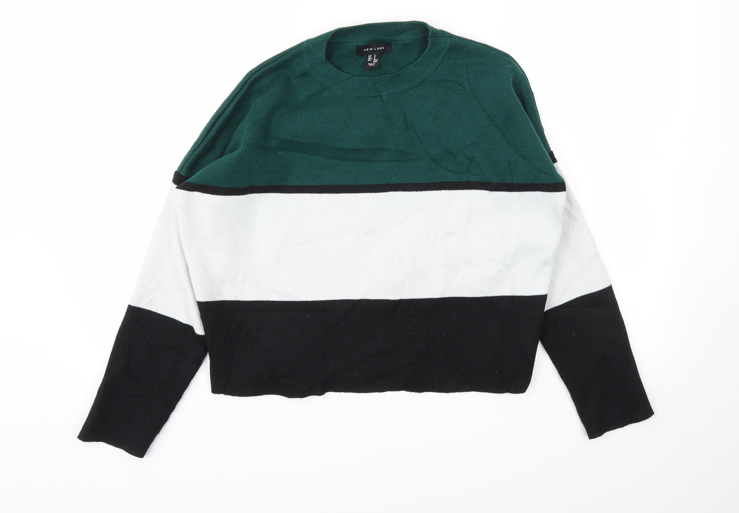 New Look Womens Green Striped  Pullover Jumper Size S