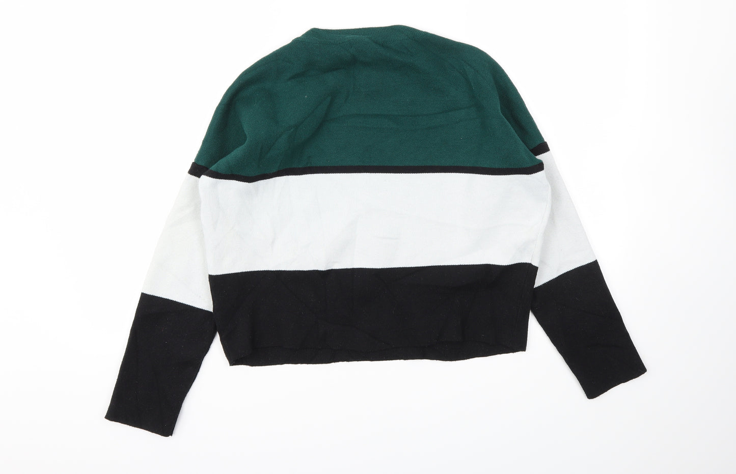 New Look Womens Green Striped  Pullover Jumper Size S