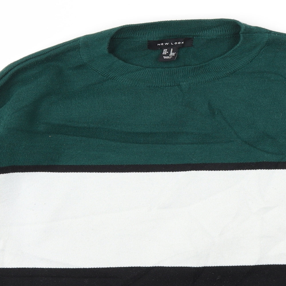 New Look Womens Green Striped  Pullover Jumper Size S
