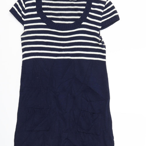 New Look Womens Blue Striped  Jumper Dress  Size M