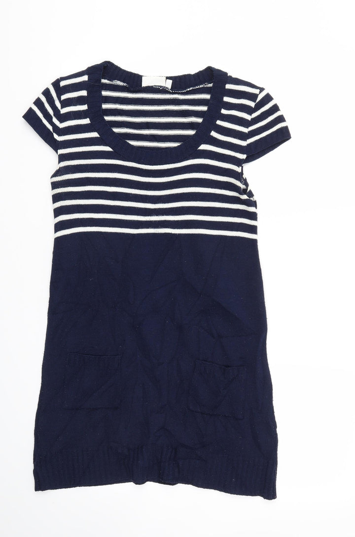 New Look Womens Blue Striped  Jumper Dress  Size M