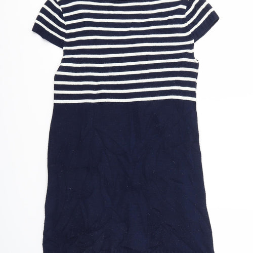 New Look Womens Blue Striped  Jumper Dress  Size M
