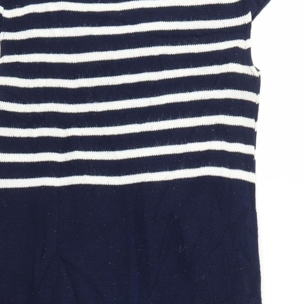 New Look Womens Blue Striped  Jumper Dress  Size M