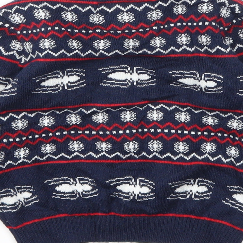 Spiderman Boys Blue Animal Print  Pullover Jumper Size 18-24 Months