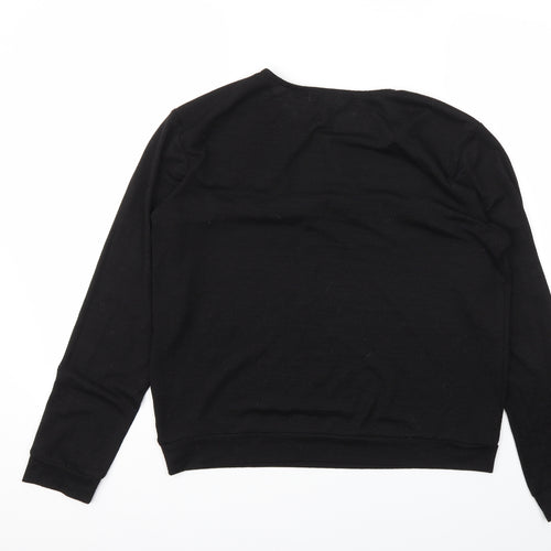 STUDIO  Womens Black   Basic T-Shirt Size 12