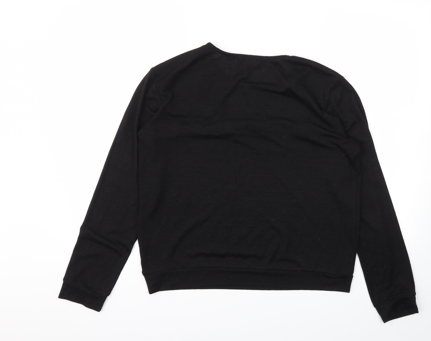 STUDIO  Womens Black   Basic T-Shirt Size 12
