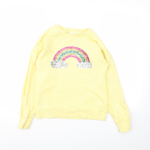 F&F Girls Yellow   Pullover Jumper Size 11-12 Years