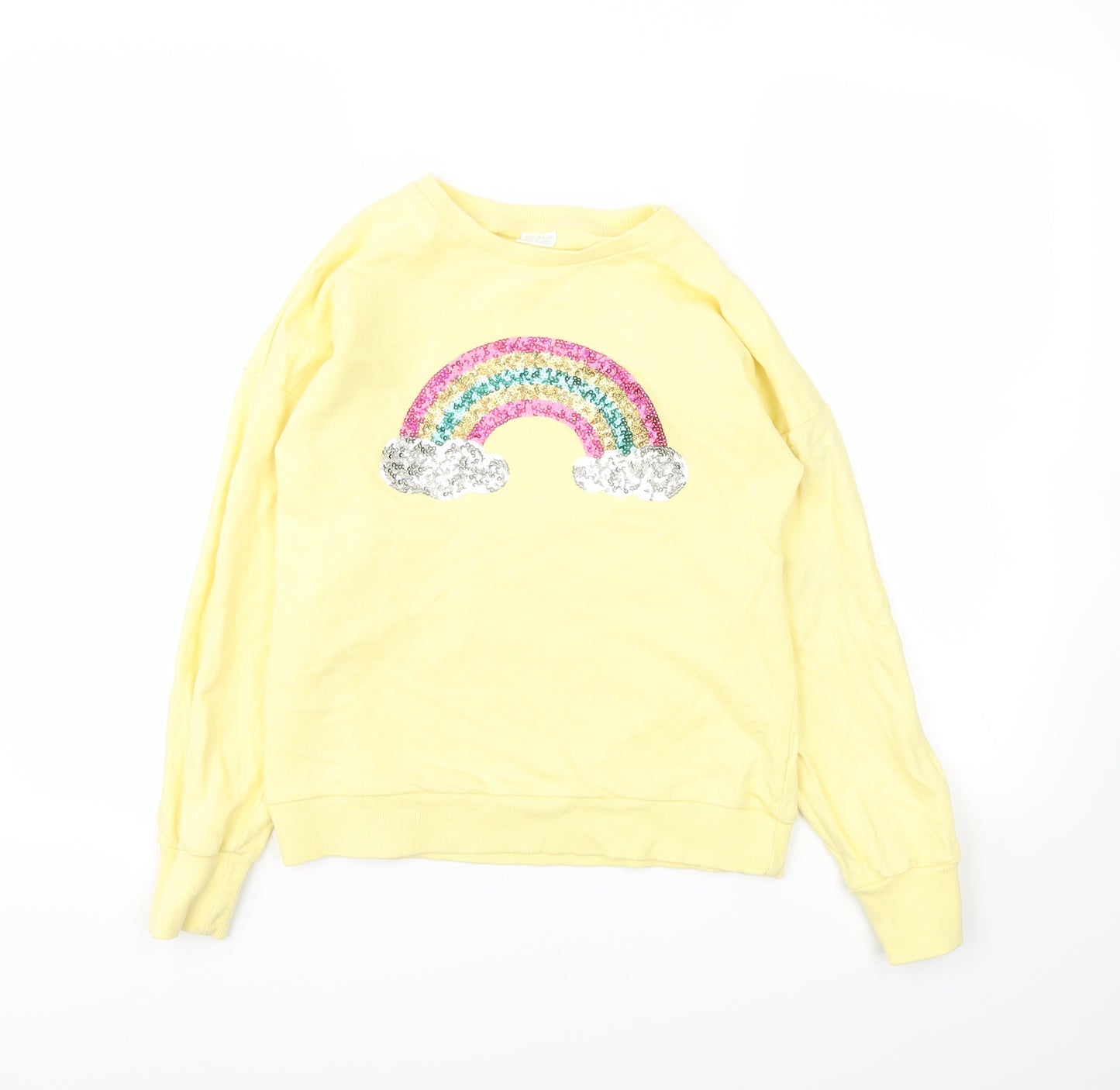 F&F Girls Yellow   Pullover Jumper Size 11-12 Years