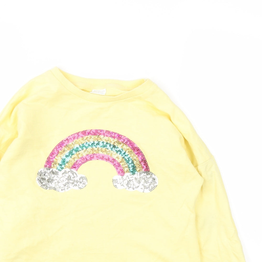 F&F Girls Yellow   Pullover Jumper Size 11-12 Years