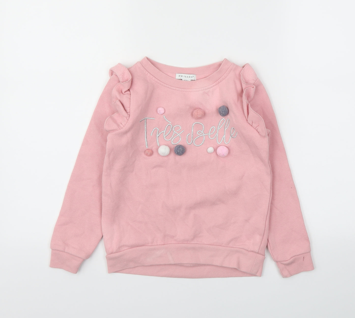 Primark Girls Pink Animal Print  Pullover Jumper Size 6-7 Years