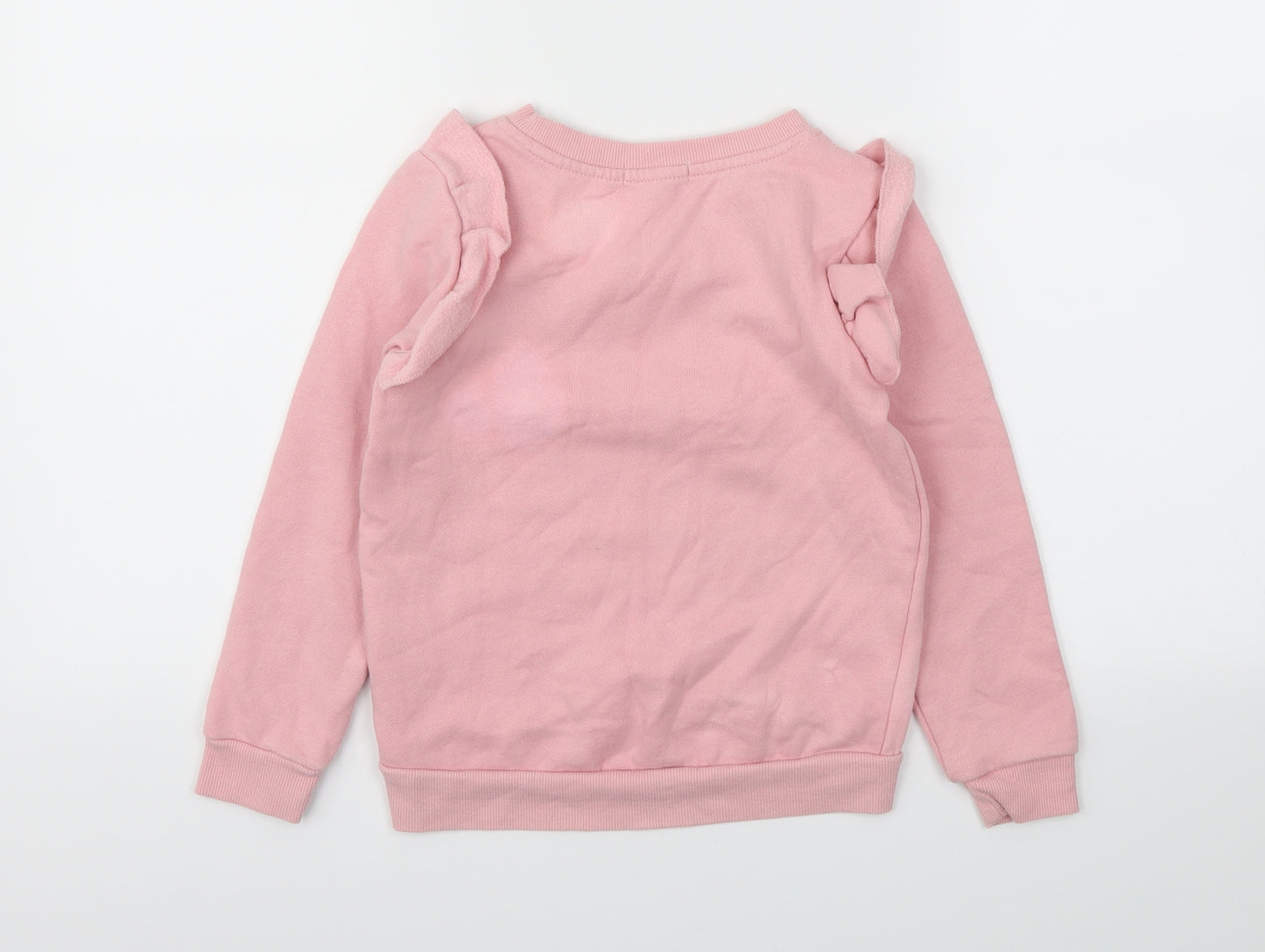 Primark Girls Pink Animal Print  Pullover Jumper Size 6-7 Years