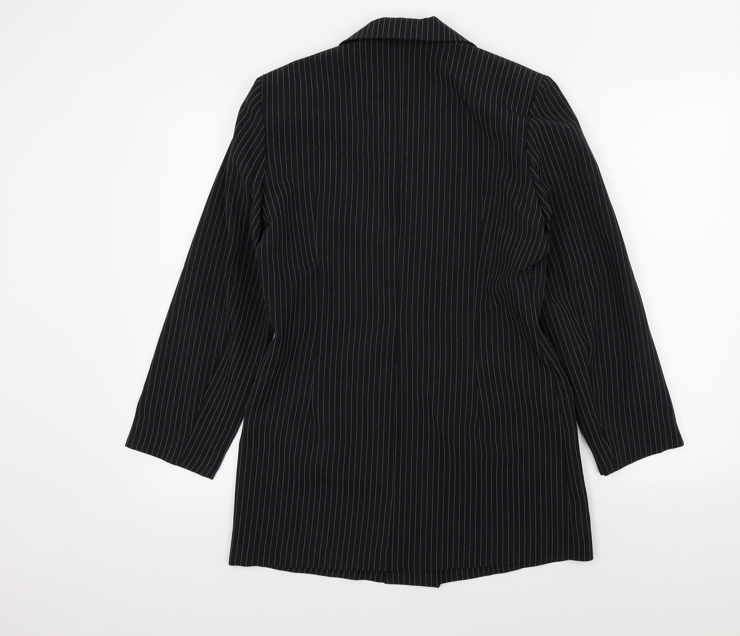 Select Womens Black Striped  Jacket Blazer Size 10